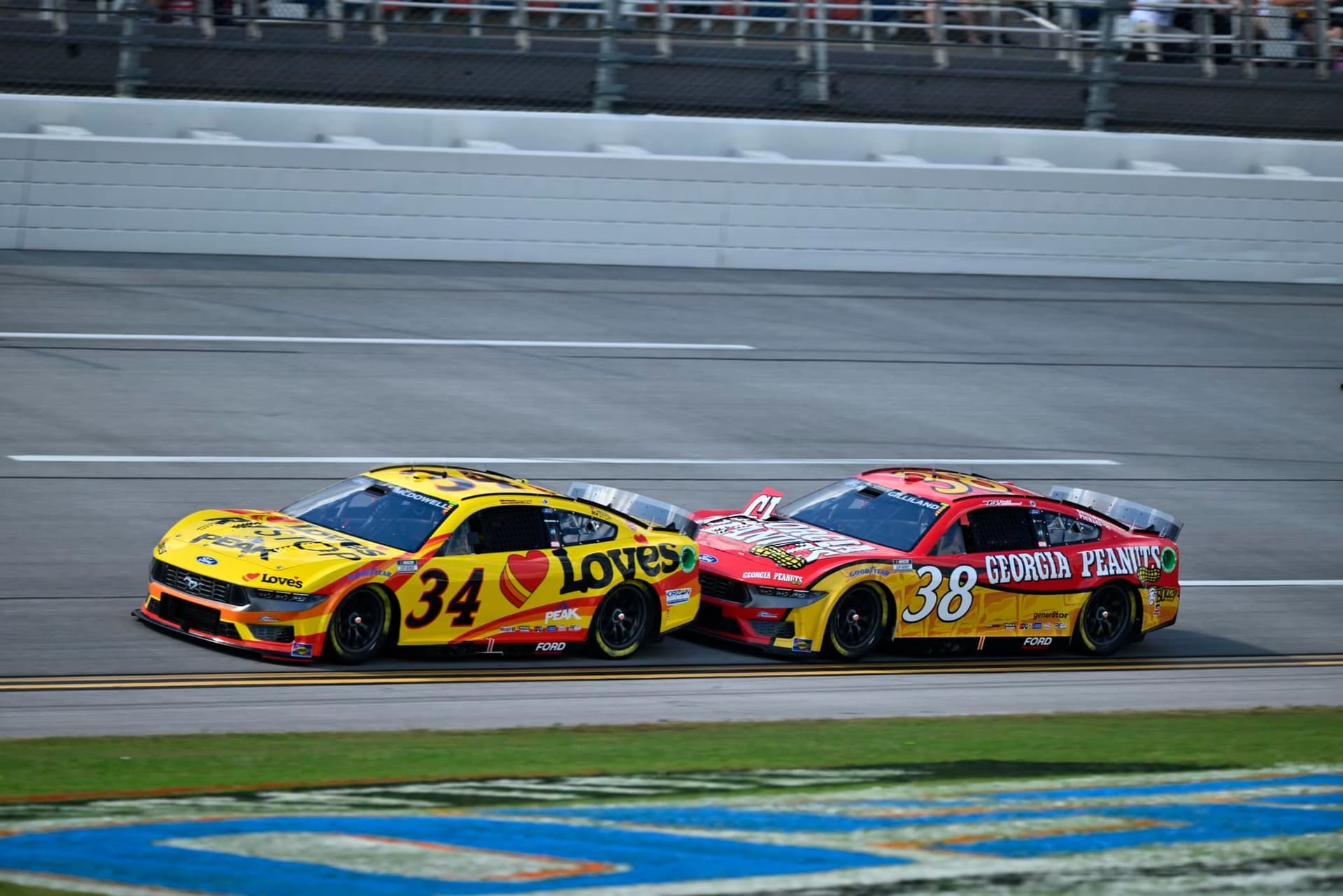 Front Row Motorsports NASCAR car on track