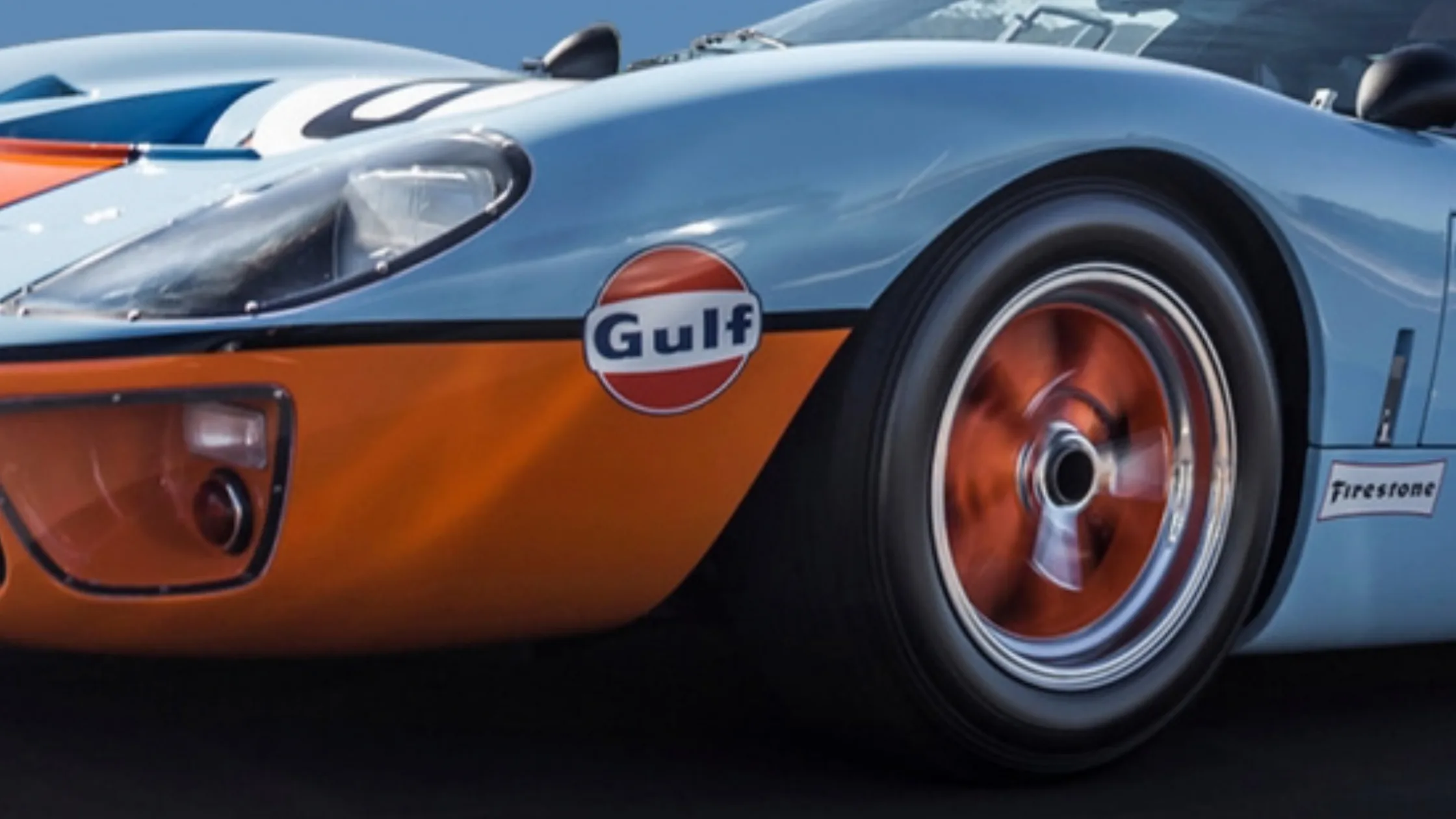 Classic Gulf liveried Ford GT40 race car